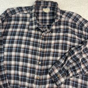Foxfire Plaid Button Down Shirt‎ Mens 3XL Black Blue Brown Long Sleeve Pocket